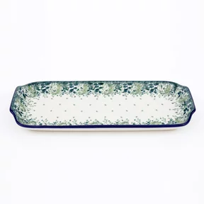 Tacka z uszkami 410 32/14,5 cm <br> 2206X Zielone paprocie